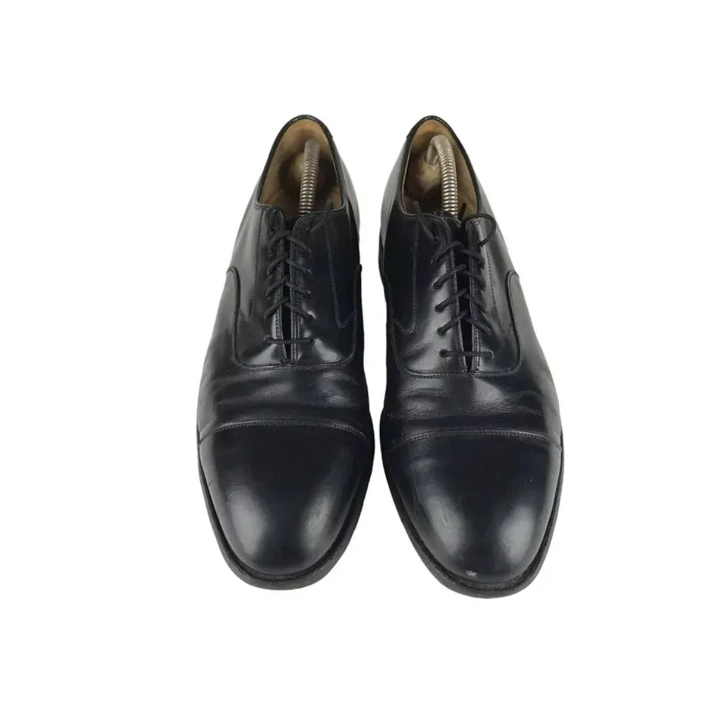 Johnston & Murphy Mens Black Flynch 56854 Cap‎ Toe Oxford Dress Shoes Size US 9